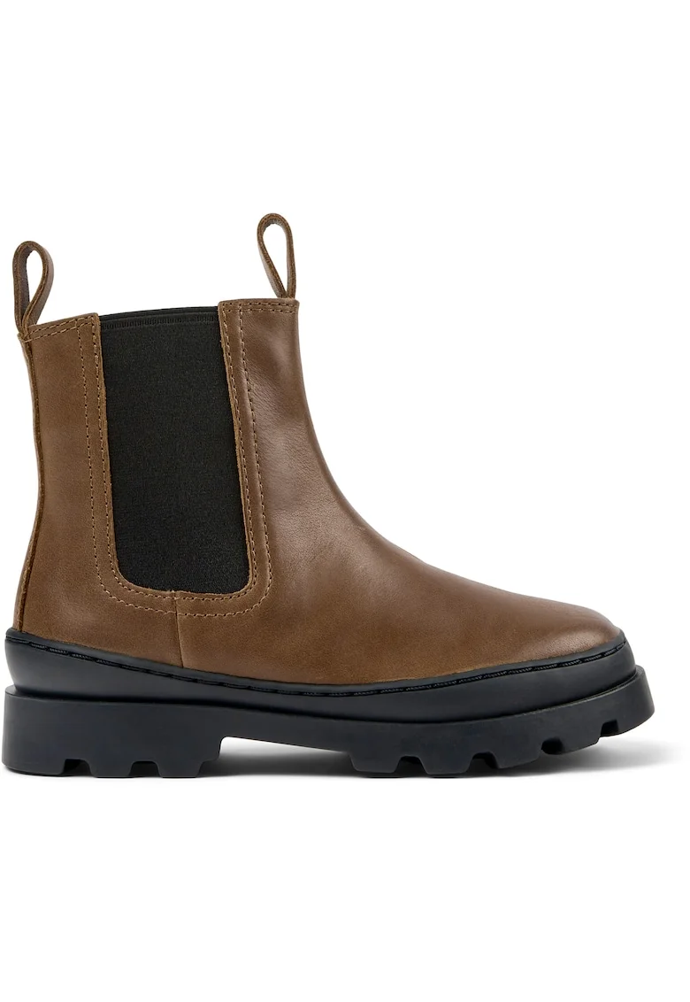 Ghete din piele cu fermoar Brutus 8537, Maro