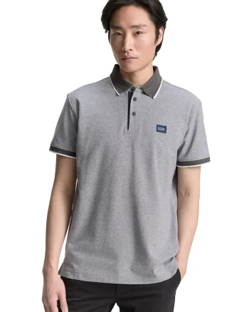 Tricou polo cu croiala regular-fit, Gri melange