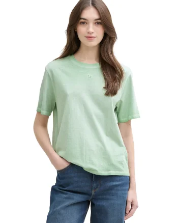 Tricou cu maneci cazute si decolteu la baza gatului, Verde pal