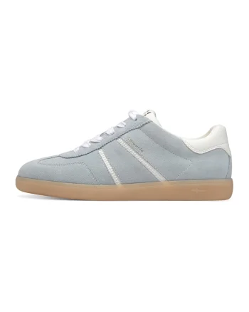 Pantofi sport low-cut cu insertii de piele intoarsa, Albastru deschis