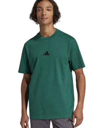 Tricou din bumbac cu logo brodat, Verde padure