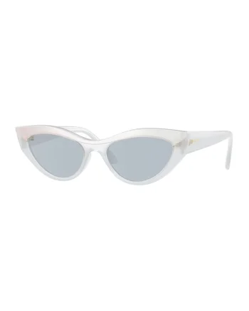 Ochelari de soare cat-eye cu detalii logo, Alb