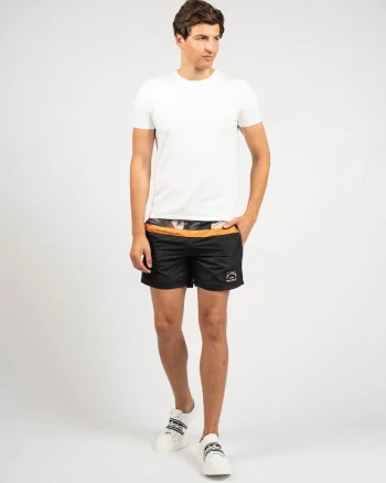 Pantaloni scurti de baie cu design colorblock,
