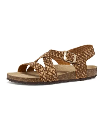 Sandale din piele cu aspect tesut Brionia, Bronz