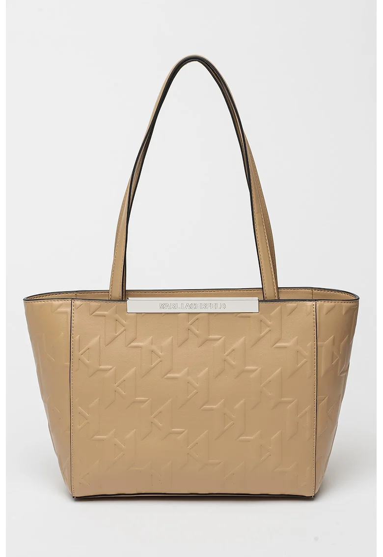 Geanta shopper din piele ecologica Archive Barre, Bej