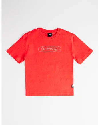 Tricou de bumbac cu logo, Rosu