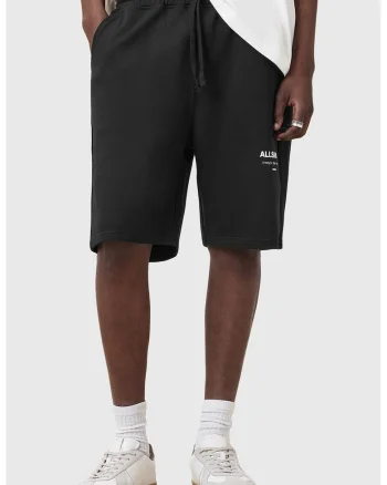 M002TC, Bermude relaxed fit cu talie ajustabila, Negru