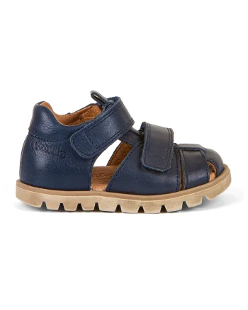 Sandale din piele cu inchidere velcro, Albastru ultramarin