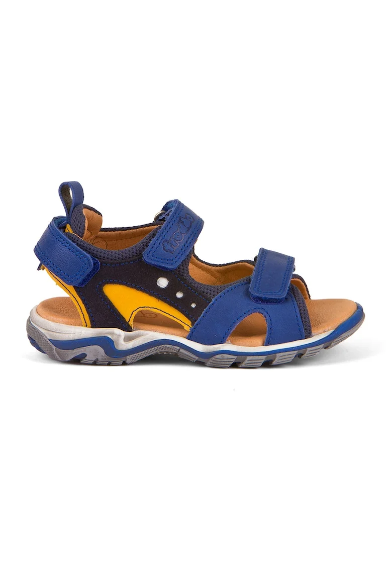 Sandale din piele cu inchidere velcro, Albastru ultramarin/Albastru royal