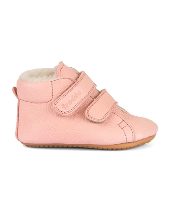 Ghete de piele cu captuseala de lana, Roz somon