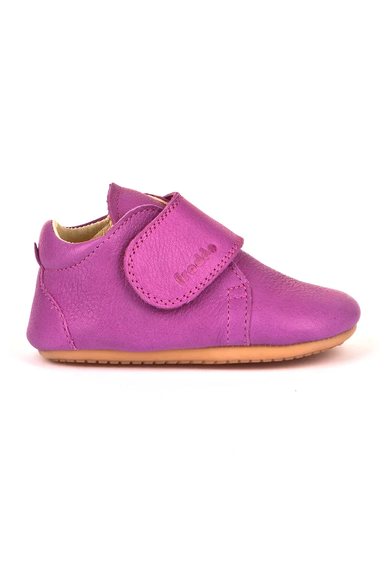 Pantofi de piele cu velcro, Fucsia