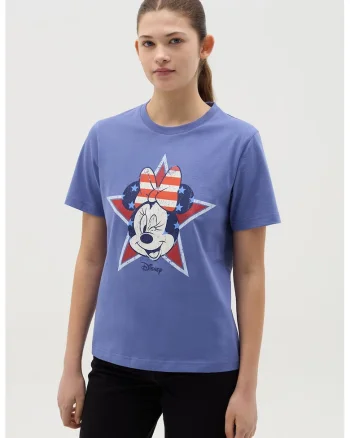 Tricou cu Minnie Mouse, Albastru prafuit