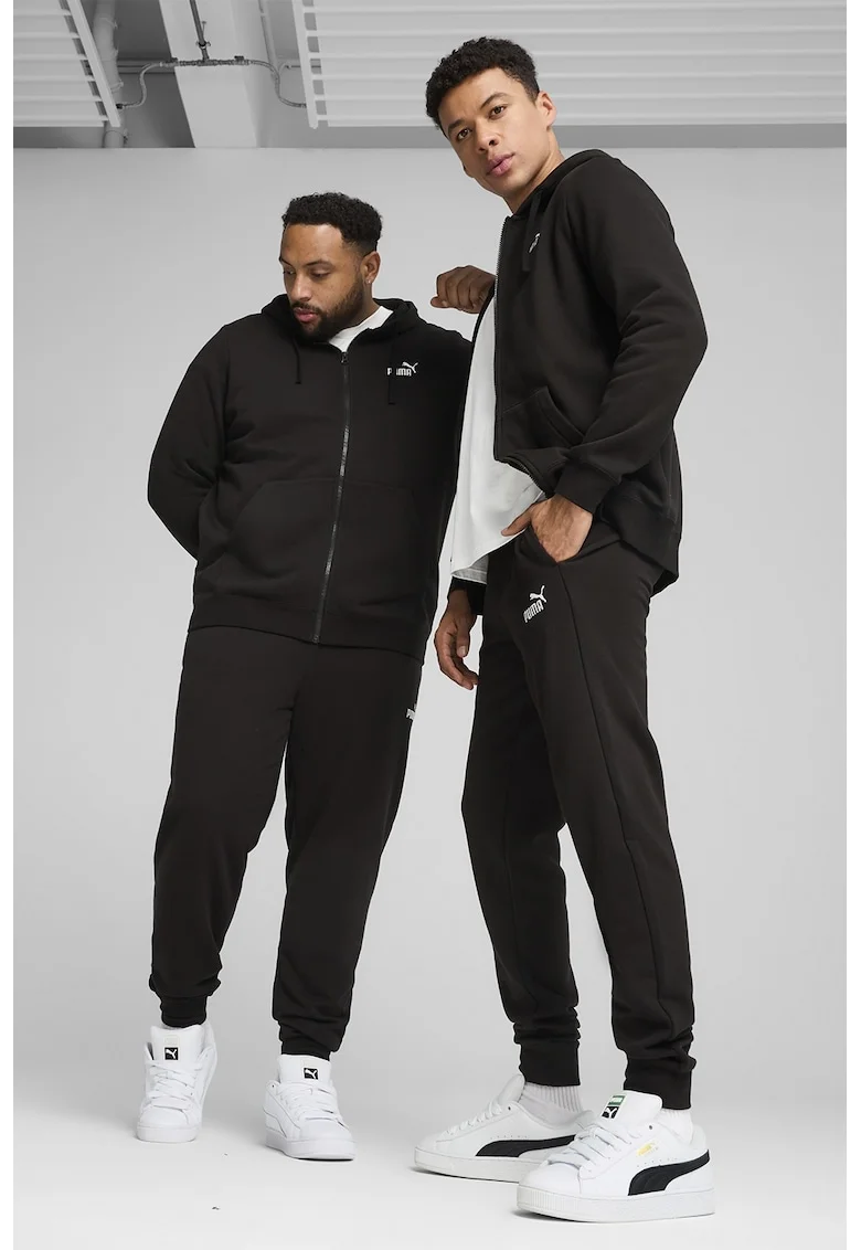 Pantaloni de trening cu croiala conica si buzunare laterale, Negru