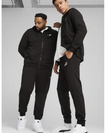 Pantaloni de trening cu croiala conica si buzunare laterale, Negru