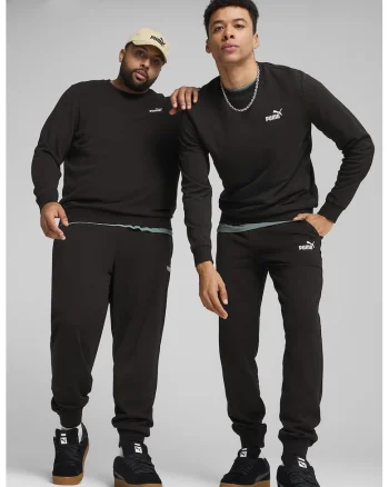 Pantaloni de trening din amestec de bumbac cu buzunare laterale, Negru