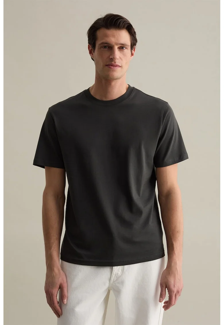 Tricou cu decolteu rotund, Negru