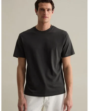 Tricou cu decolteu rotund, Negru