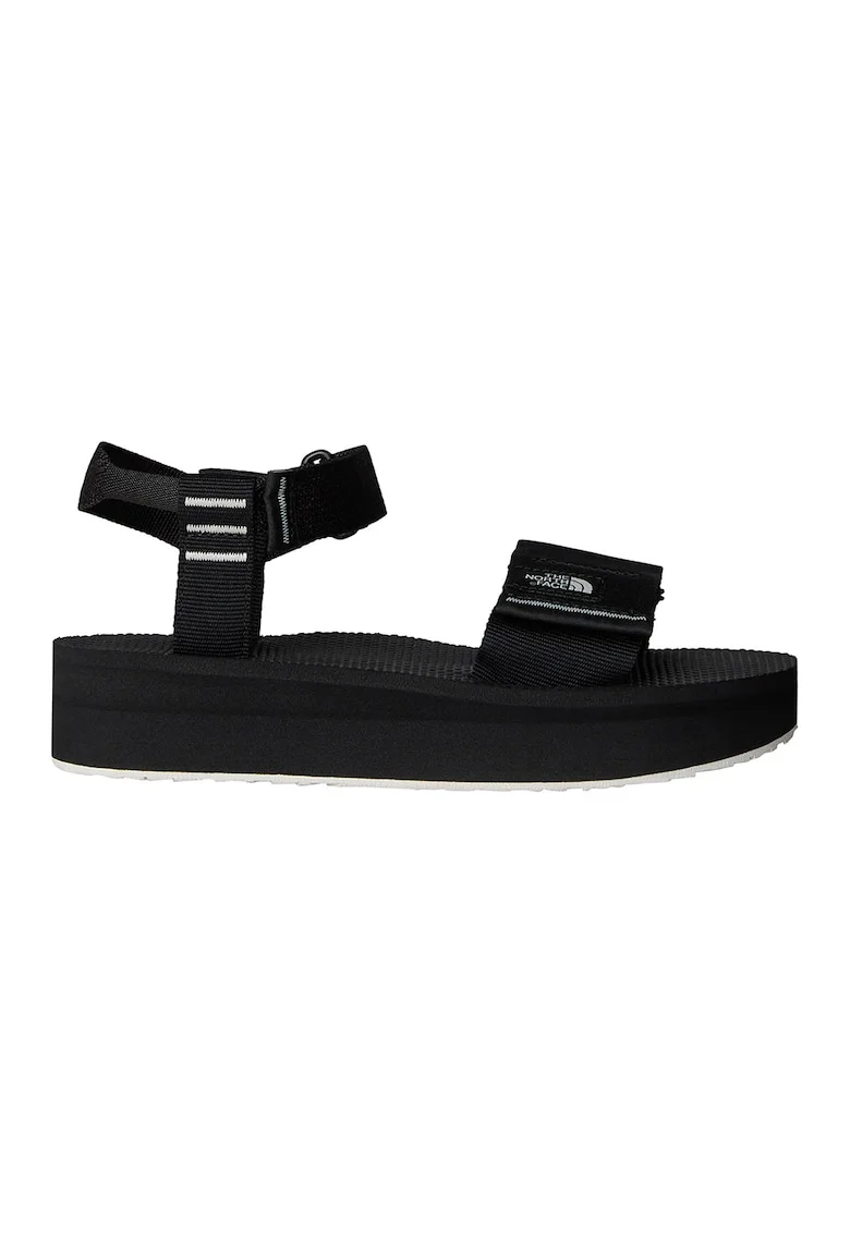 Sandale cu talpa flatform si barete cu inchidere velcro Skeena, Negru