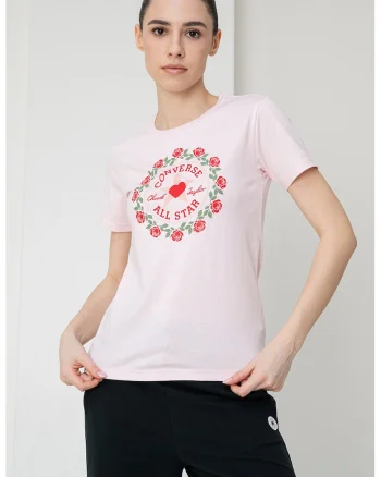 Tricou slim fit cu imprimeu logo, Rosu/Verde/Roz pal