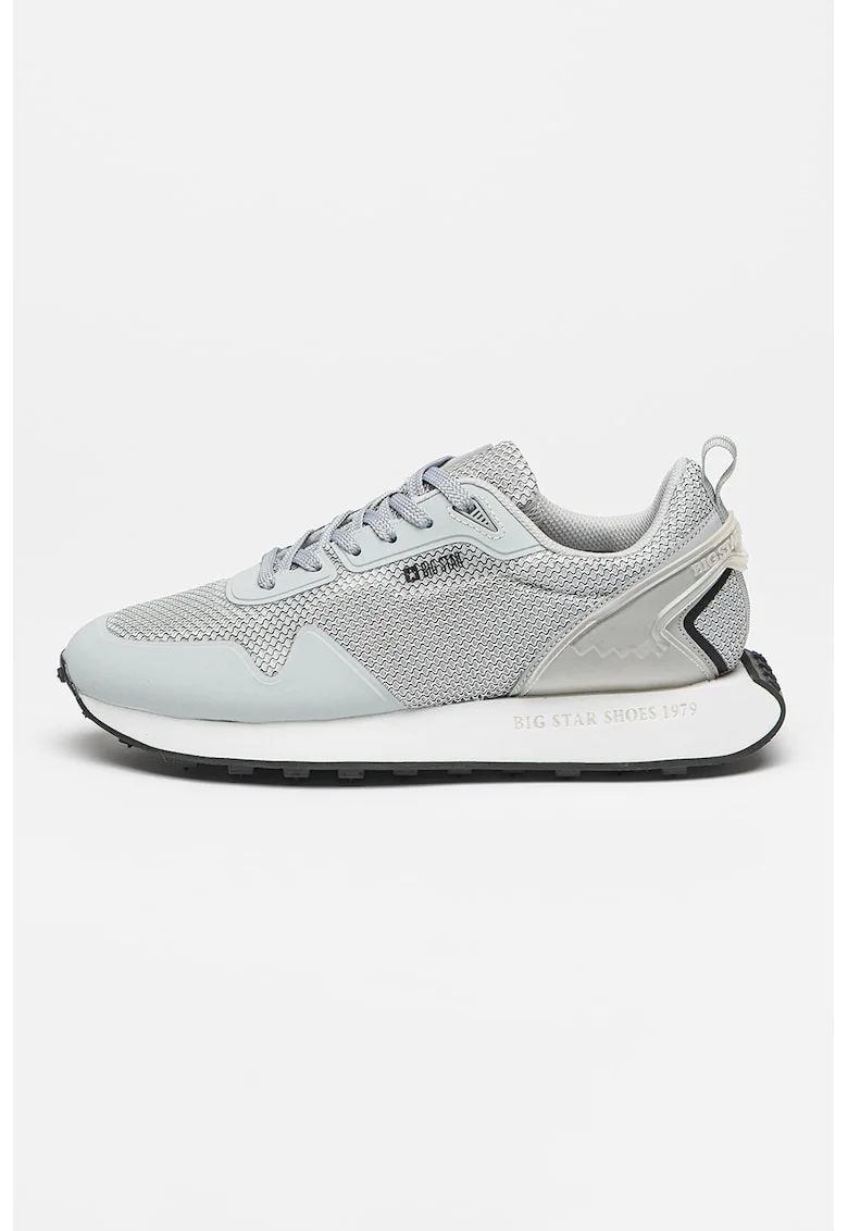Pantofi sport din material textil cu garnituri din material sintetic, Gri
