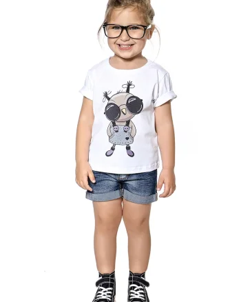 Tricou cu imprimeu grafic, Alb/Negru stins/Grej