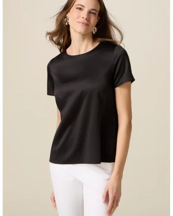 Tricou cu slituri laterale, Negru