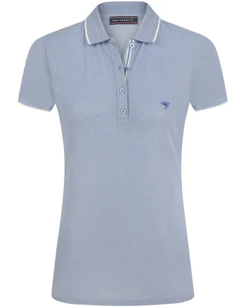 Tricou polo din amestec de bumbac, Albastru prafuit