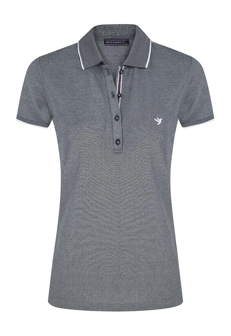 Tricou polo din amestec de bumbac, Gri carbune