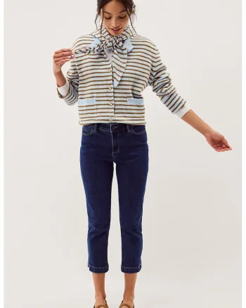 Blugi slim fit crop, Bleumarin