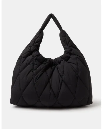 Geanta hobo matlasata, Negru