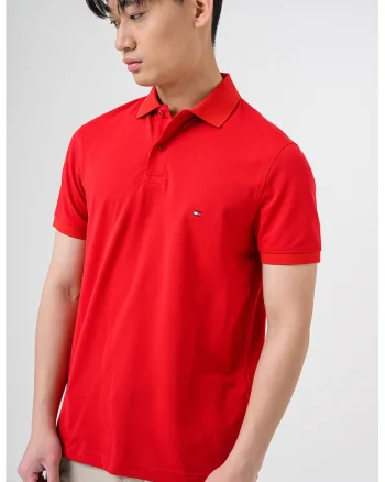 Tricou polo regular fit, Rosu