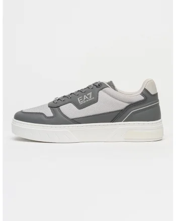 Pantofi sport flatform cu imprimeu logo, Gri deschis/Alb murdar