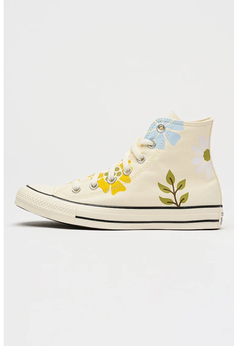 Pantofi sport high-cut Chuck Taylor All Star cu imprimeu floral, Albastru/Crem