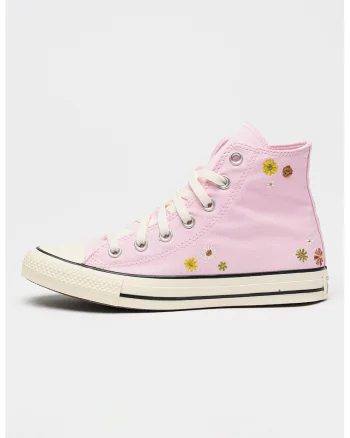 Pantofi sport high-cut Chuck Taylor All Star cu model floral, Roz pastel