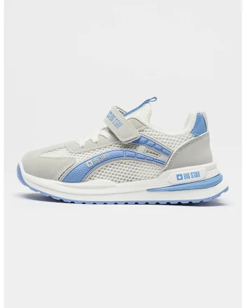 Pantofi sport low-cut din material textil si piele ecologica, Albastru pastel/Gri deschis/Alb optic