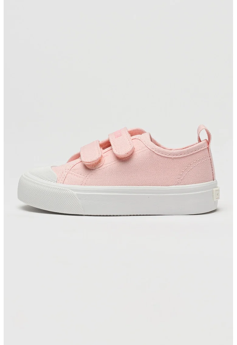 Tenisi din panza cu velcro, Roz pastel/Alb optic