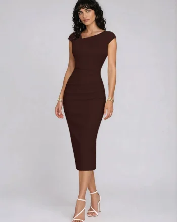 Rochie midi cu croiala cambrata