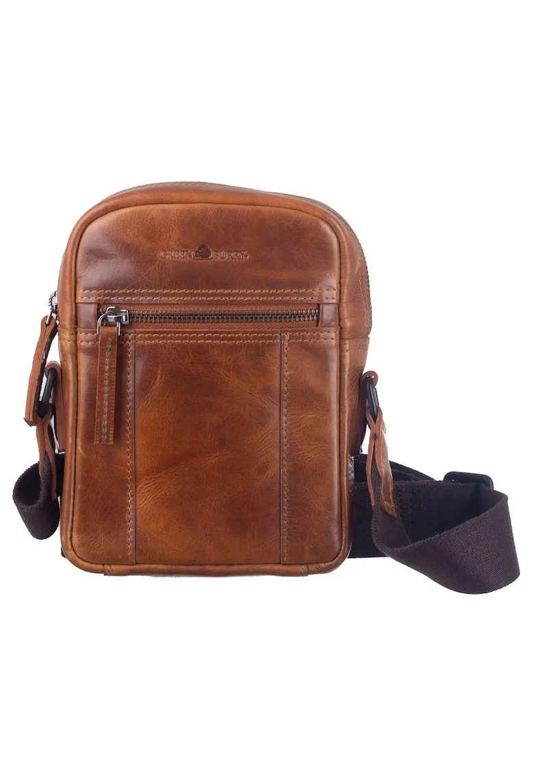 Geanta umar barbati piele naturala coniac 17 x 20.5 x 5.5 cm, Newport,  Coniac