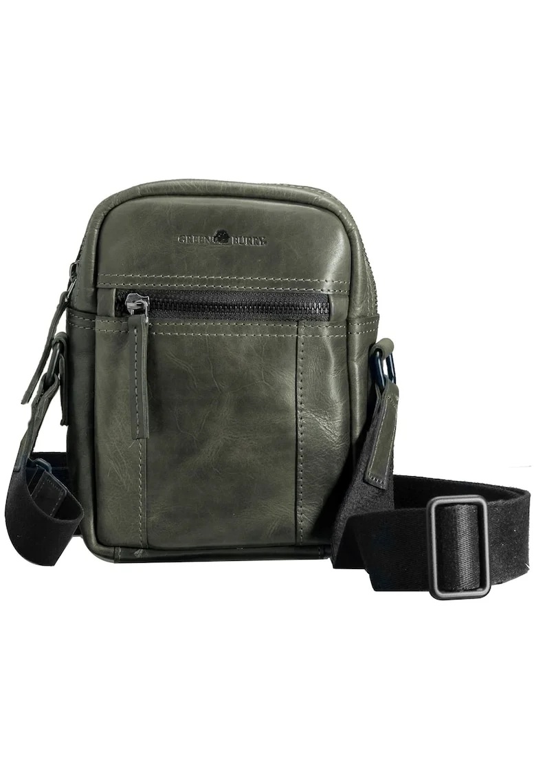 Geanta umar barbati piele naturala verde 17 x 20.5 x 5.5 cm, Newport,  Verde