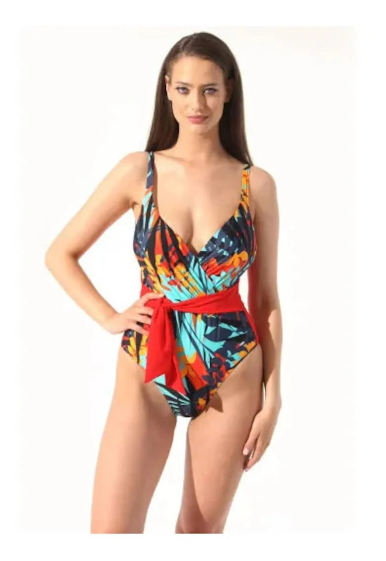 Costum de baie  imprimat, cupe inseratedwqf