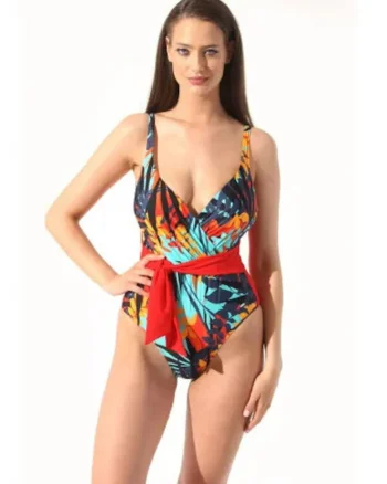 Costum de baie  imprimat, cupe inseratedwqf