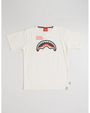 Tricou regular fit Shark, Alb fildes
