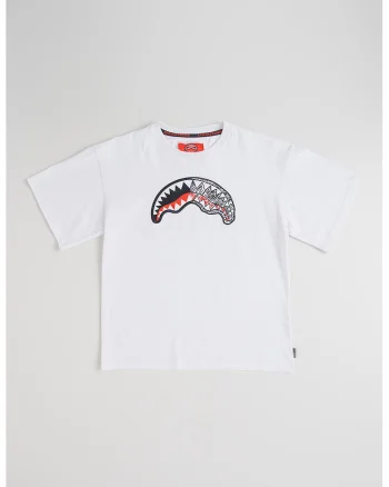 Tricou de bumbac cu imprimeu, Alb optic