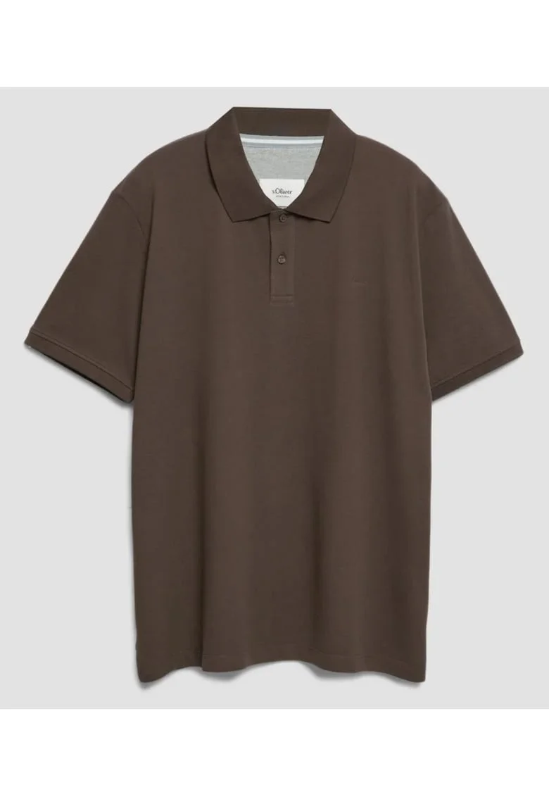Big Sizes Tricou polo barbati big sizes, din piqué de bumbac, Maro inchis