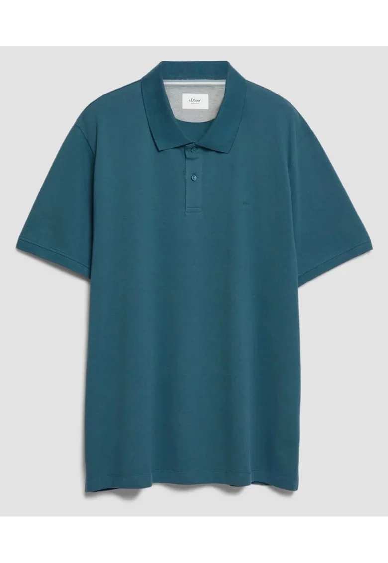 Big Sizes Tricou polo barbati big sizes, din piqué de bumbac, Verde inchis