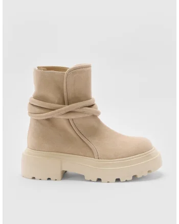 Ghete din piele intoarsa Twist, Bej, Bej
