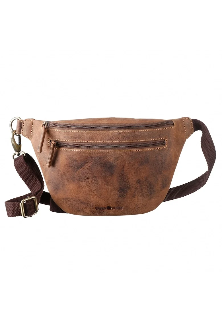 Borseta unisex piele naturala maro antichizat 33 x 17 cm, Vintage,  Maro antichizat