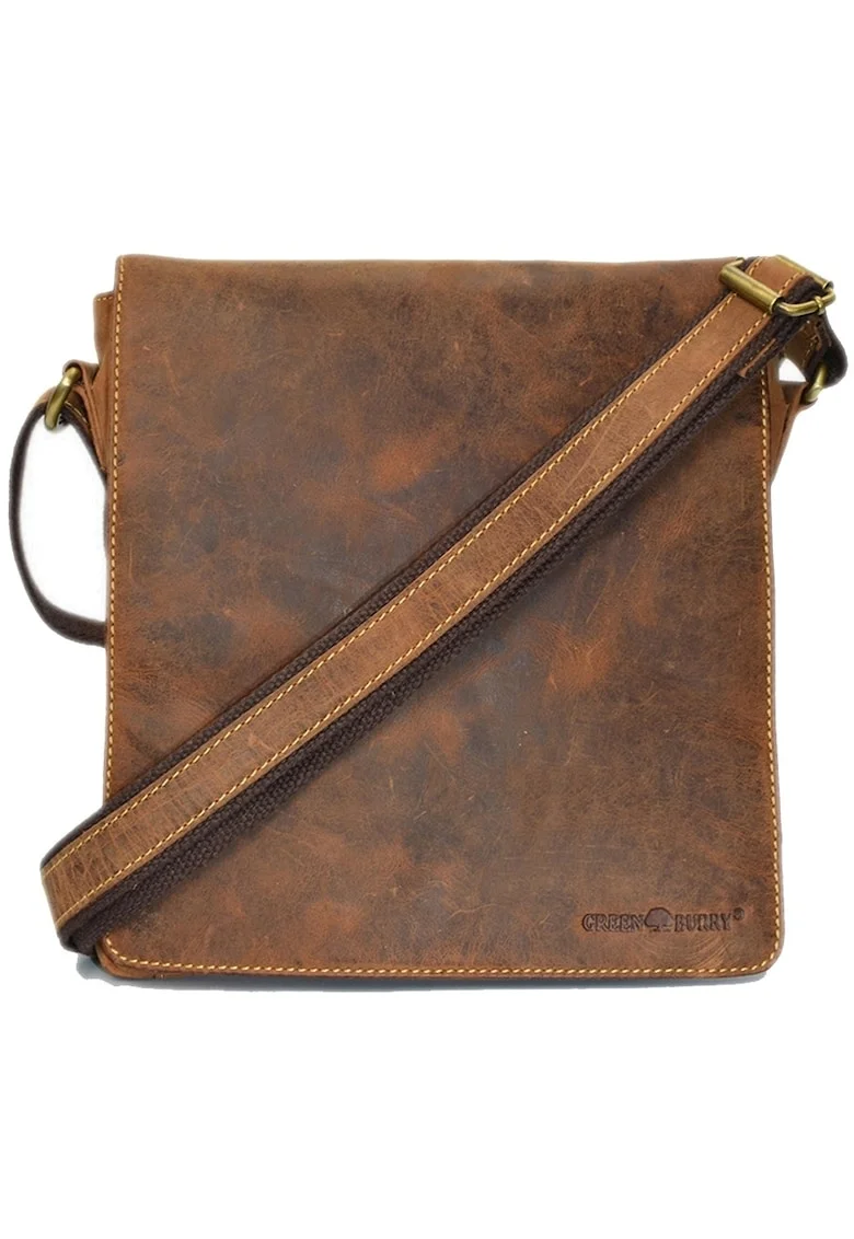Geanta umar unisex piele naturala maro antichizat 23 x 26 cm (1636-25), Vintage,  Maro antichizat