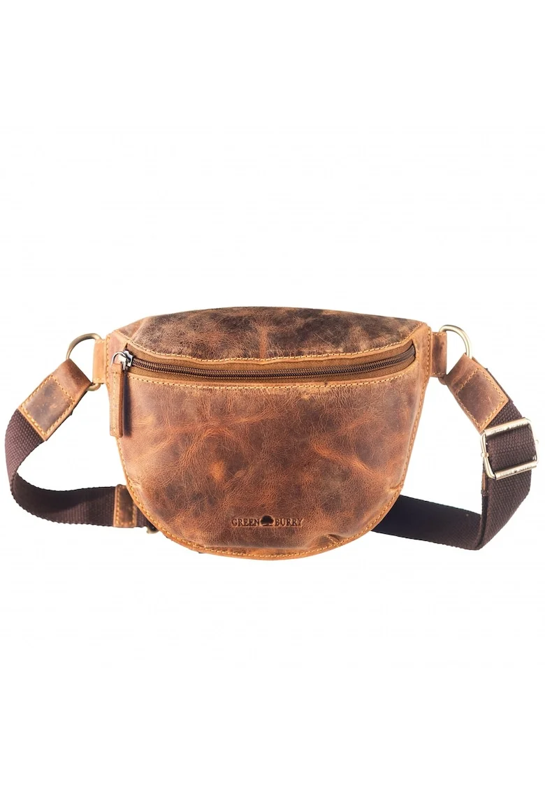 Borseta unisex piele naturala maro antichizat 26 x 17 cm, Vintage,  Maro antichizat