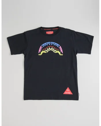 Tricou de bumbac cu imprimeu logo, Negru/Multicolor